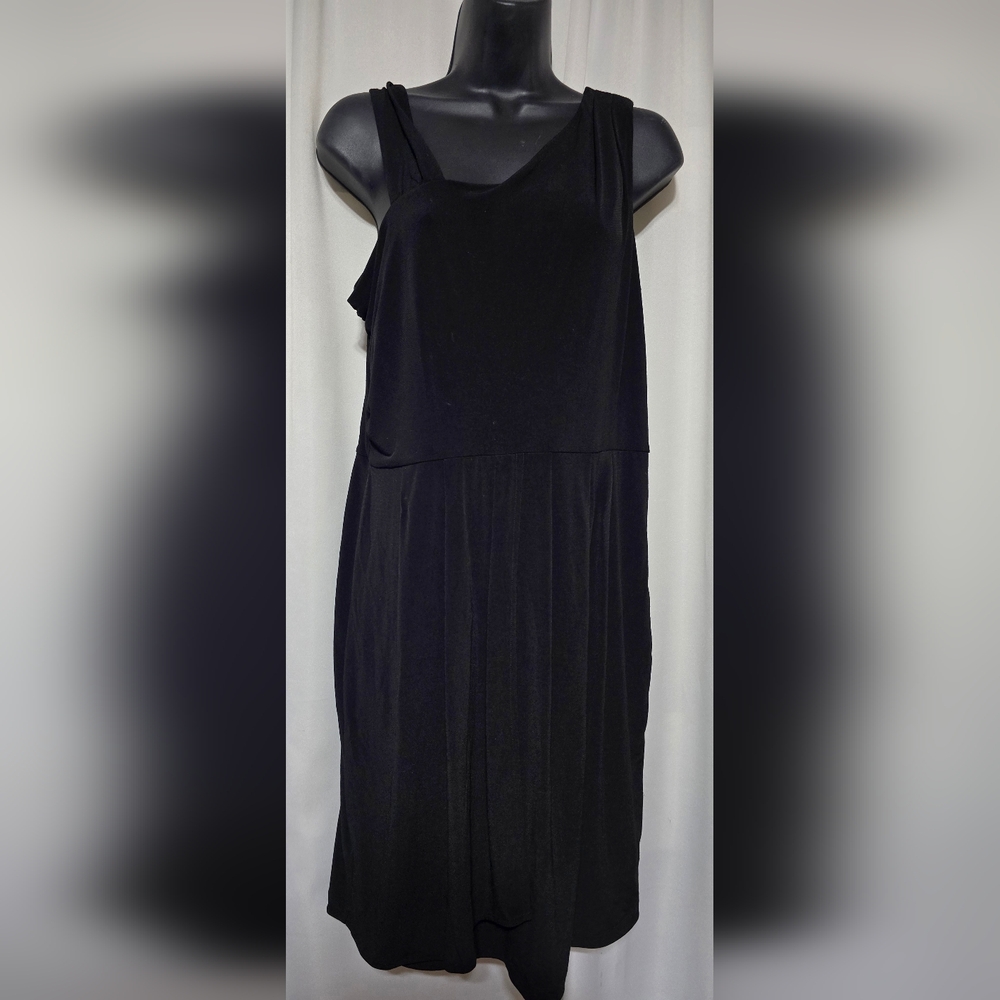 Women’s Calvin Klein Women's Sleeveless Black Faux Wrap Dress Sz 12